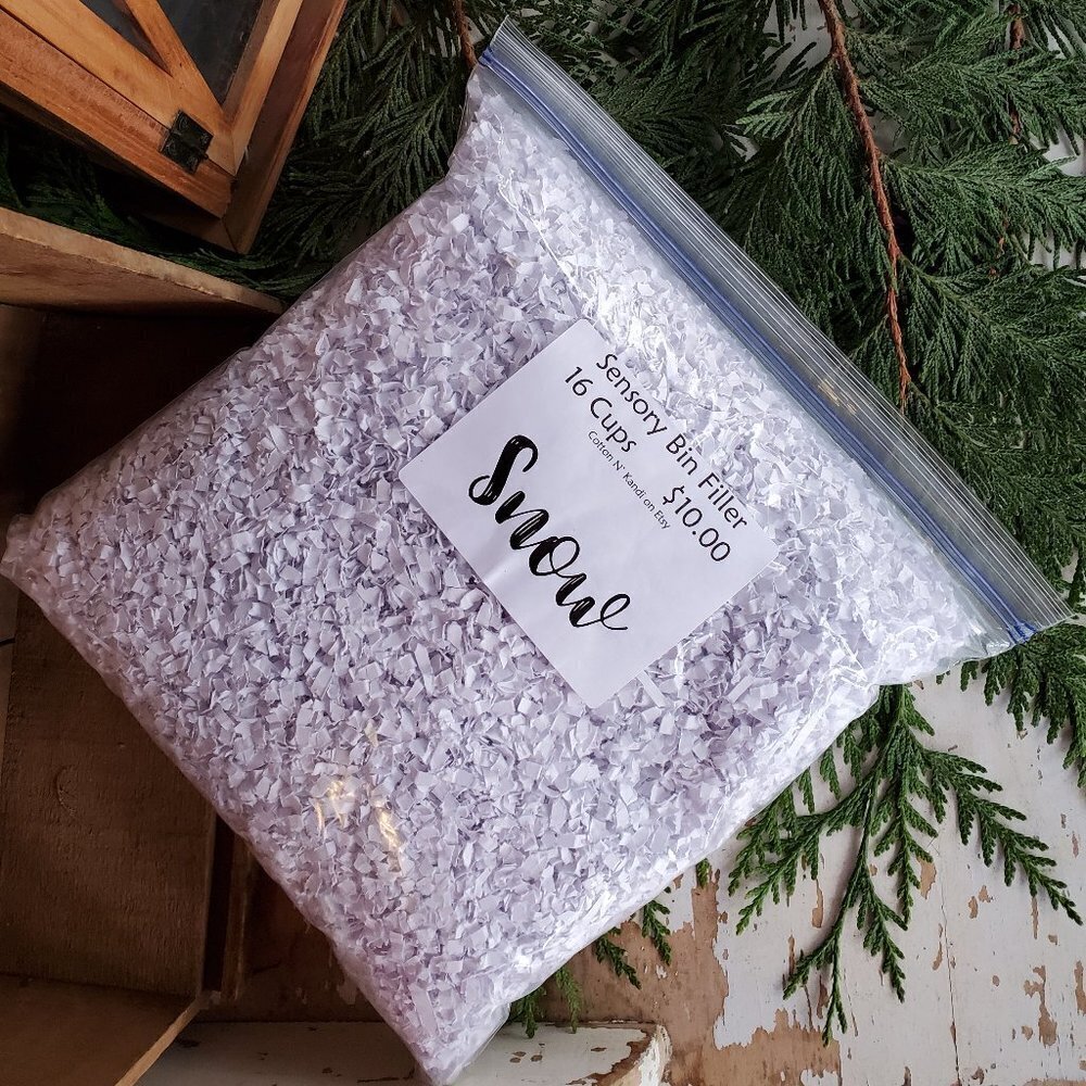 Sensory Bin Filler | SNOW | Montessori Materials, Waldorf Toys, Toddler Activity
